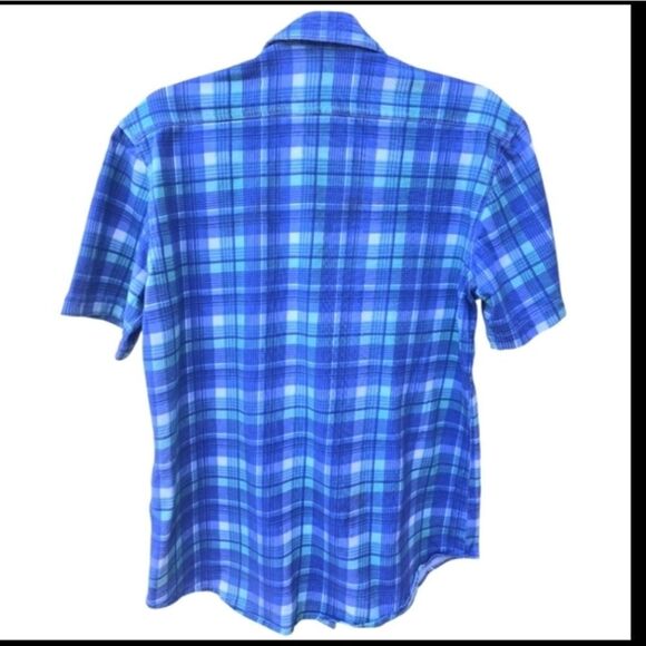 Men's Blue Plaid Shirt - Picture 6 of 6